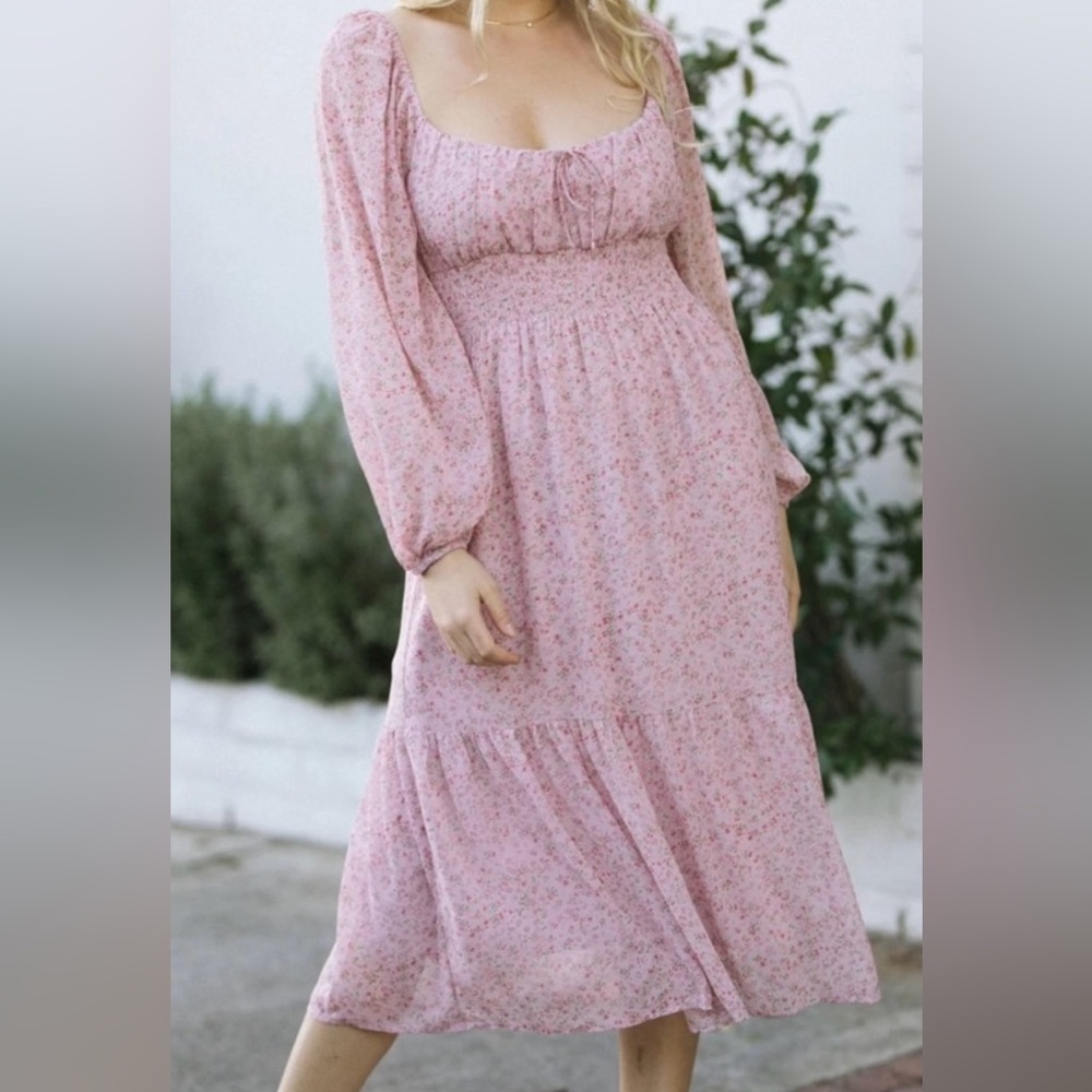 floral dusty pink dress